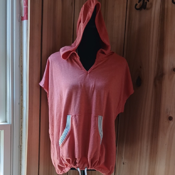 Jane and Delancey Orange Short Sleeve Hoodie - Picture 1 of 10